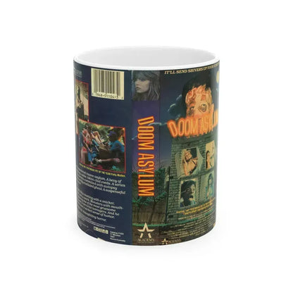 DOOM ASYLUM (VHS COVER) - White Coffee Mug 11oz - Go Mug Yourself