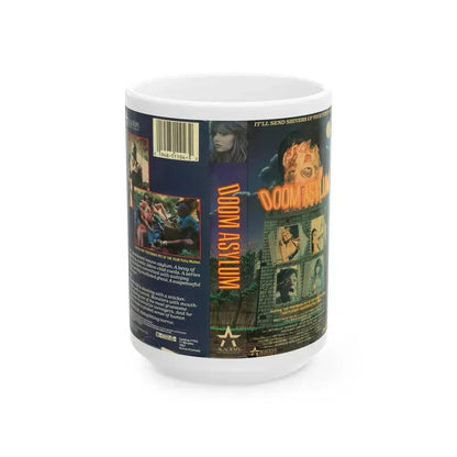 DOOM ASYLUM (VHS COVER) - White Coffee Mug 15oz - Go Mug Yourself