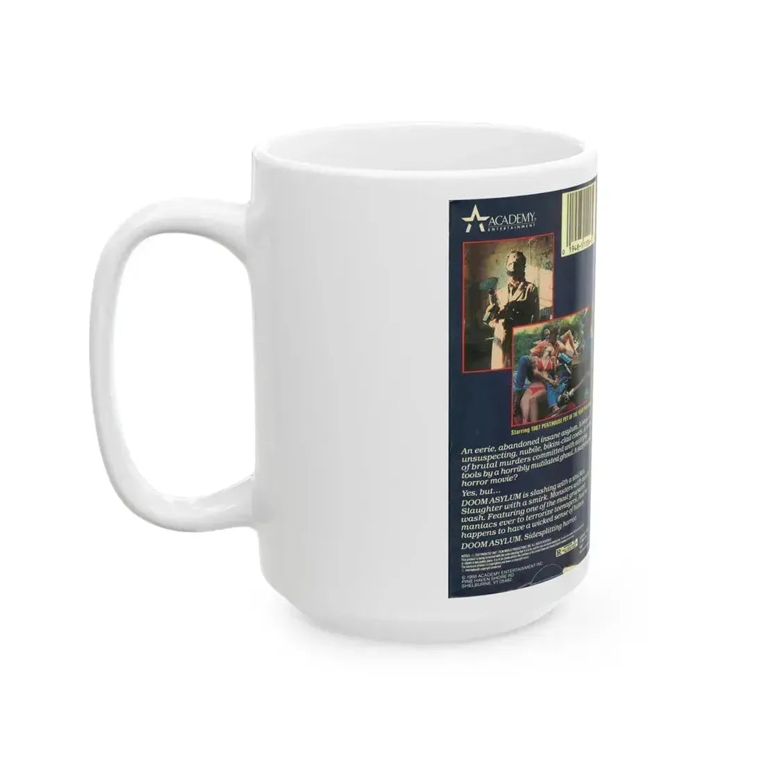 DOOM ASYLUM (VHS COVER) - White Coffee Mug - Go Mug Yourself