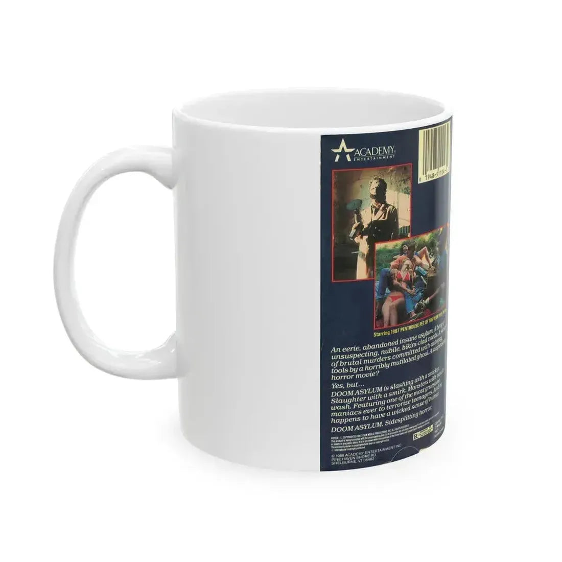 DOOM ASYLUM (VHS COVER) - White Coffee Mug - Go Mug Yourself