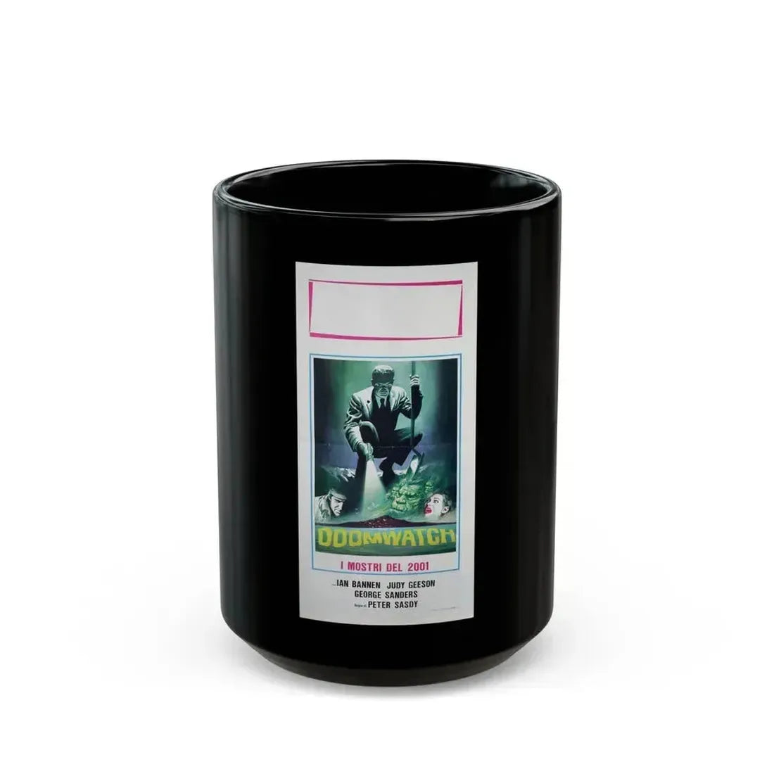DOOMWATCH 1972 Movie Poster - Black Coffee Mug 15oz - Go Mug Yourself