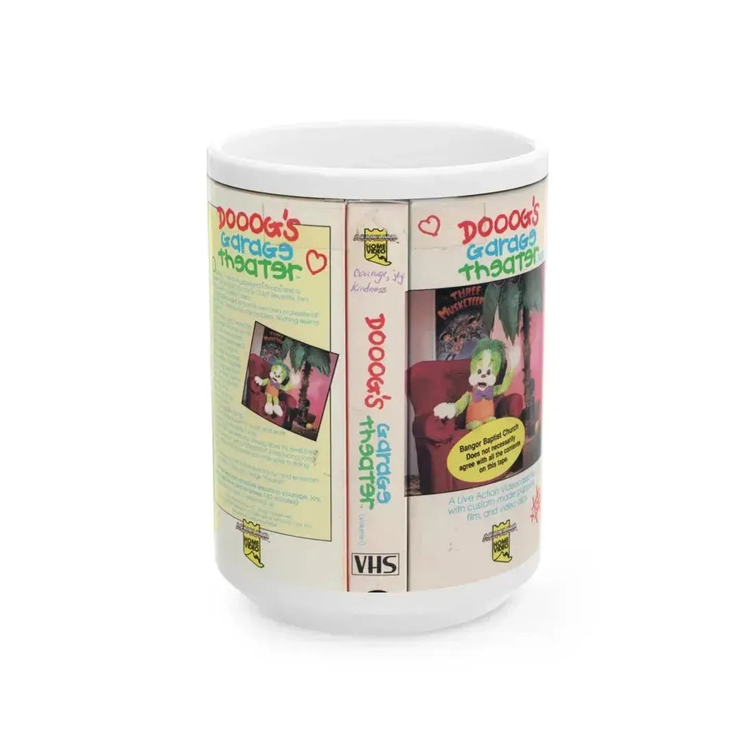 DOOOGS GARAGE THEATER VULUME 1 (VHS COVER) - White Coffee Mug 15oz - Go Mug Yourself