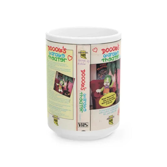DOOOGS GARAGE THEATER VULUME 1 (VHS COVER) - White Coffee Mug 15oz - Go Mug Yourself