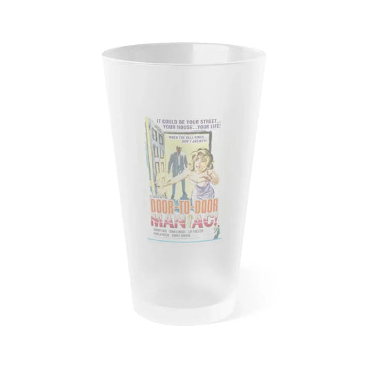 DOOR TO DOOR MANIAC 1961 Movie Poster - Frosted Pint Glass 16oz Default Title - Go Mug Yourself