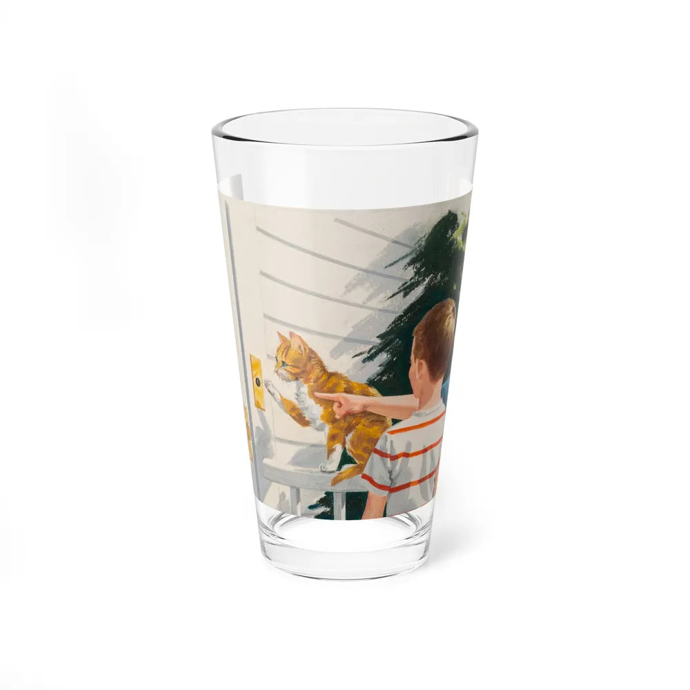 Doorbell, Dick and Jane illustration - Pint Glass 16oz-16oz-Go Mug Yourself