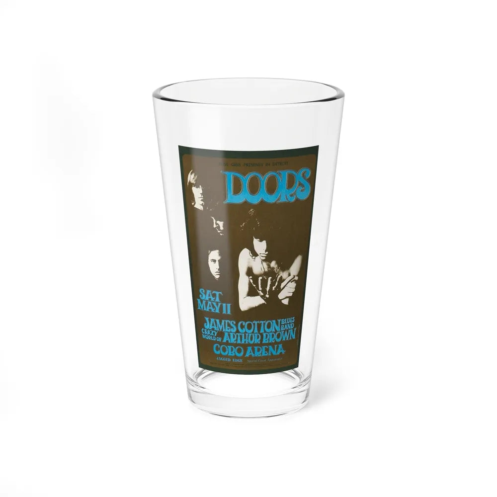 doors (with the crazy world of arthur brown), cobo arena may '68 (Music Poster) Pint Glass 16oz-16oz-Go Mug Yourself