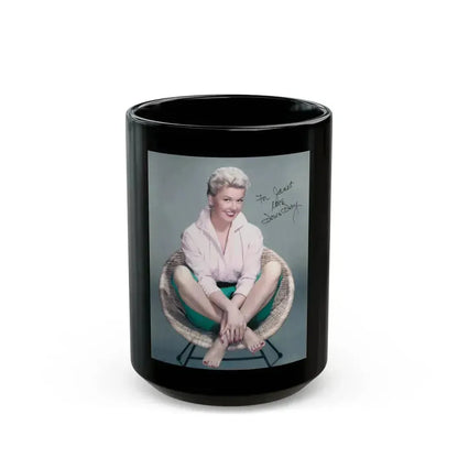 Doris Day #111 (Vintage Female Icon) Black Coffee Mug 15oz - Go Mug Yourself