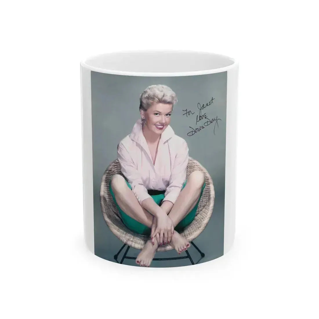 Doris Day #111 (Vintage Female Icon) White Coffee Mug 11oz - Go Mug Yourself
