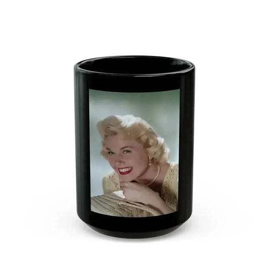 Doris Day #114 (Vintage Female Icon) Black Coffee Mug 15oz - Go Mug Yourself