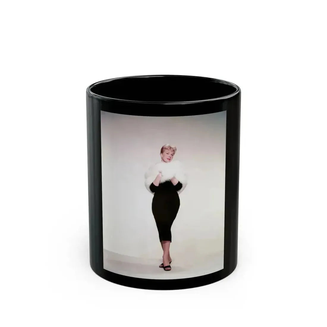 Doris Day #116 (Vintage Female Icon) Black Coffee Mug 11oz - Go Mug Yourself