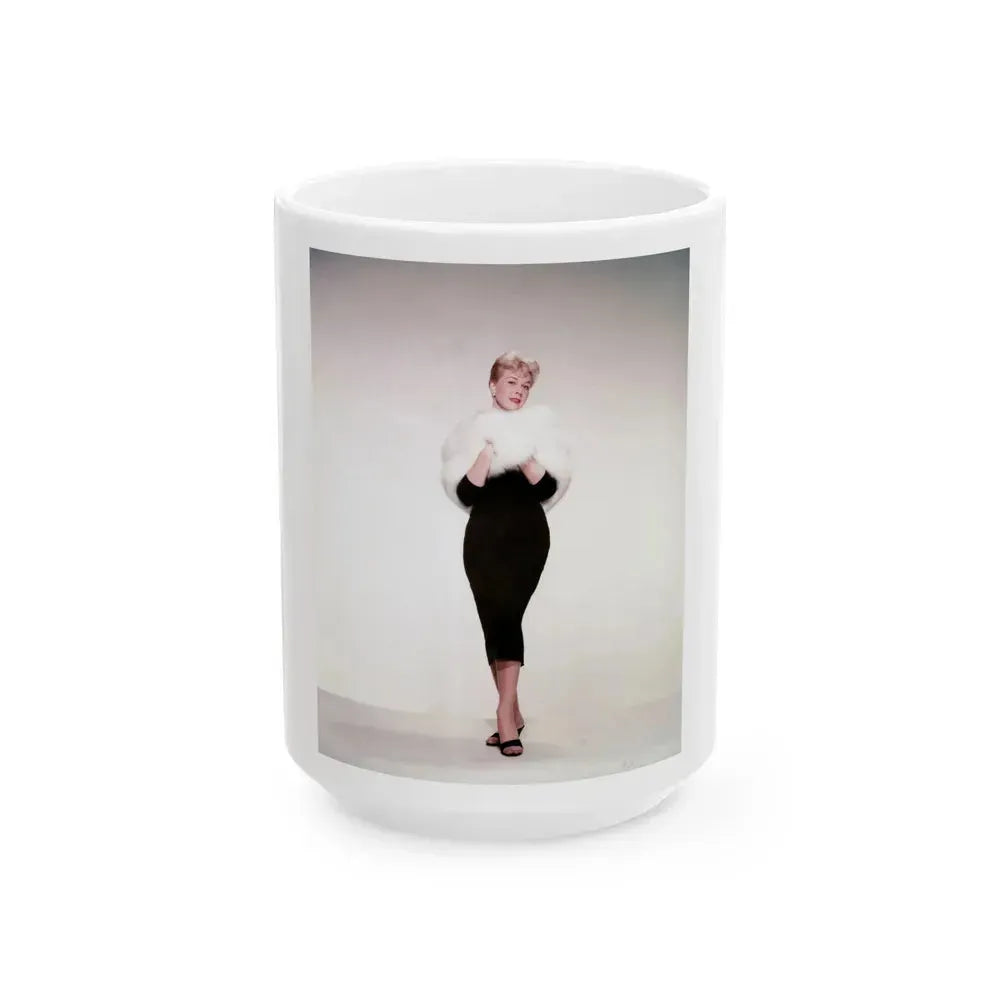 Doris Day #116 (Vintage Female Icon) White Coffee Mug 15oz - Go Mug Yourself
