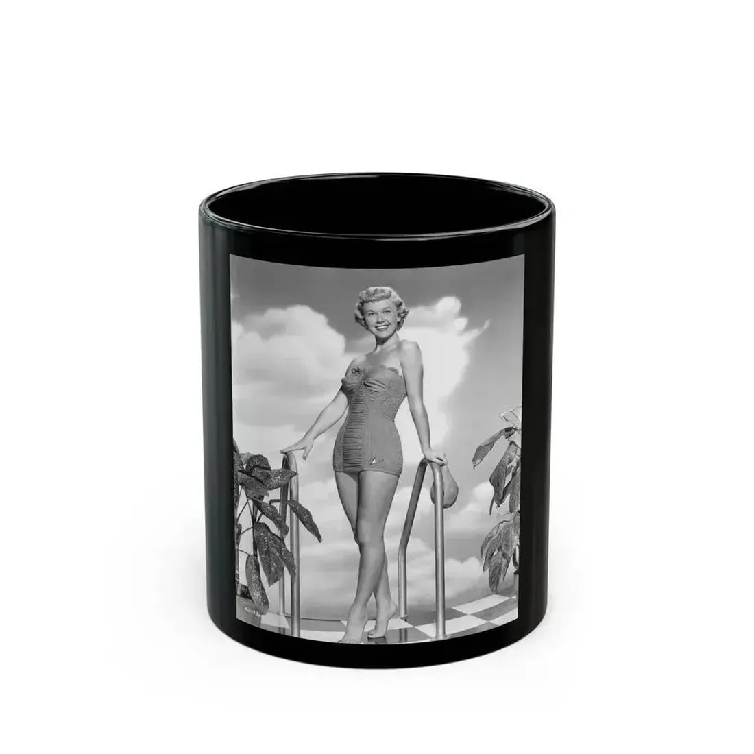Doris Day #118 (Vintage Female Icon) Black Coffee Mug 11oz - Go Mug Yourself
