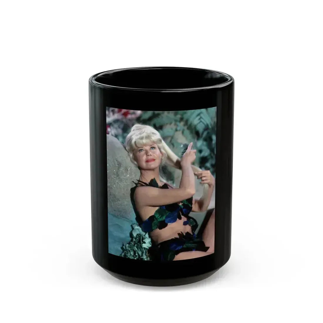 Doris Day #11y7 (Vintage Female Icon) Black Coffee Mug 15oz - Go Mug Yourself