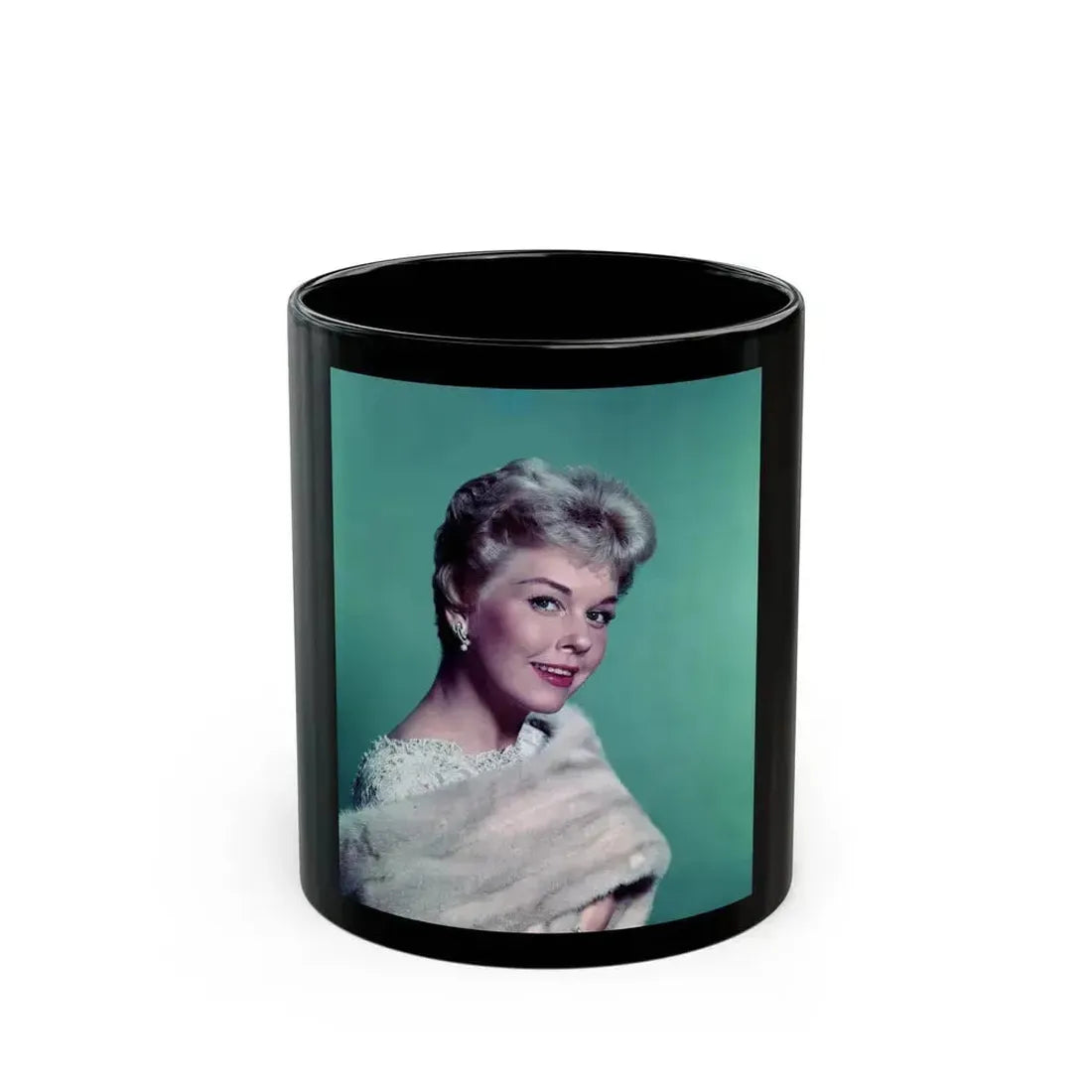Doris Day #43 (Vintage Female Icon) Black Coffee Mug 11oz - Go Mug Yourself