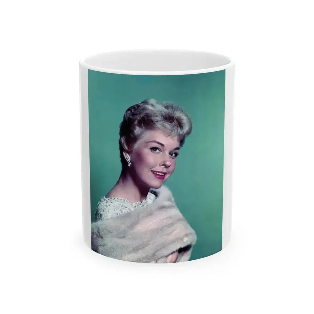 Doris Day #43 (Vintage Female Icon) White Coffee Mug 11oz - Go Mug Yourself
