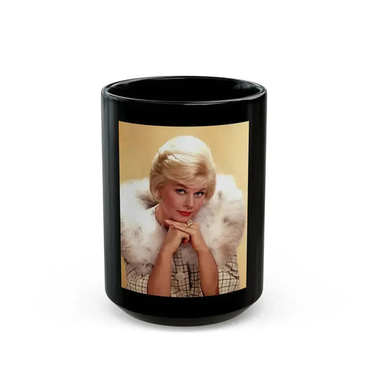 Doris Day #60 (Vintage Female Icon) Black Coffee Mug 15oz - Go Mug Yourself