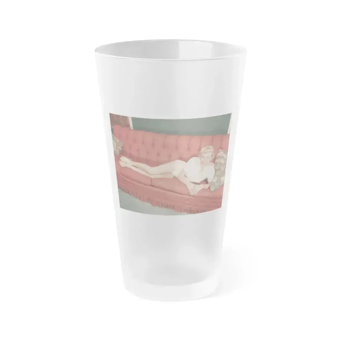 Doris Day #62 - Beautiful Feet & Red Painted Toes in White Thong Sandals (Vintage Female Icon) Frosted Pint Glass 16oz 16oz Frosted - Go Mug Yourself