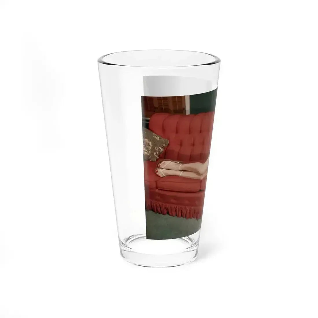 Doris Day #62 - Beautiful Feet & Red Painted Toes in White Thong Sandals (Vintage Female Icon) Pint Glass 16oz - Go Mug Yourself