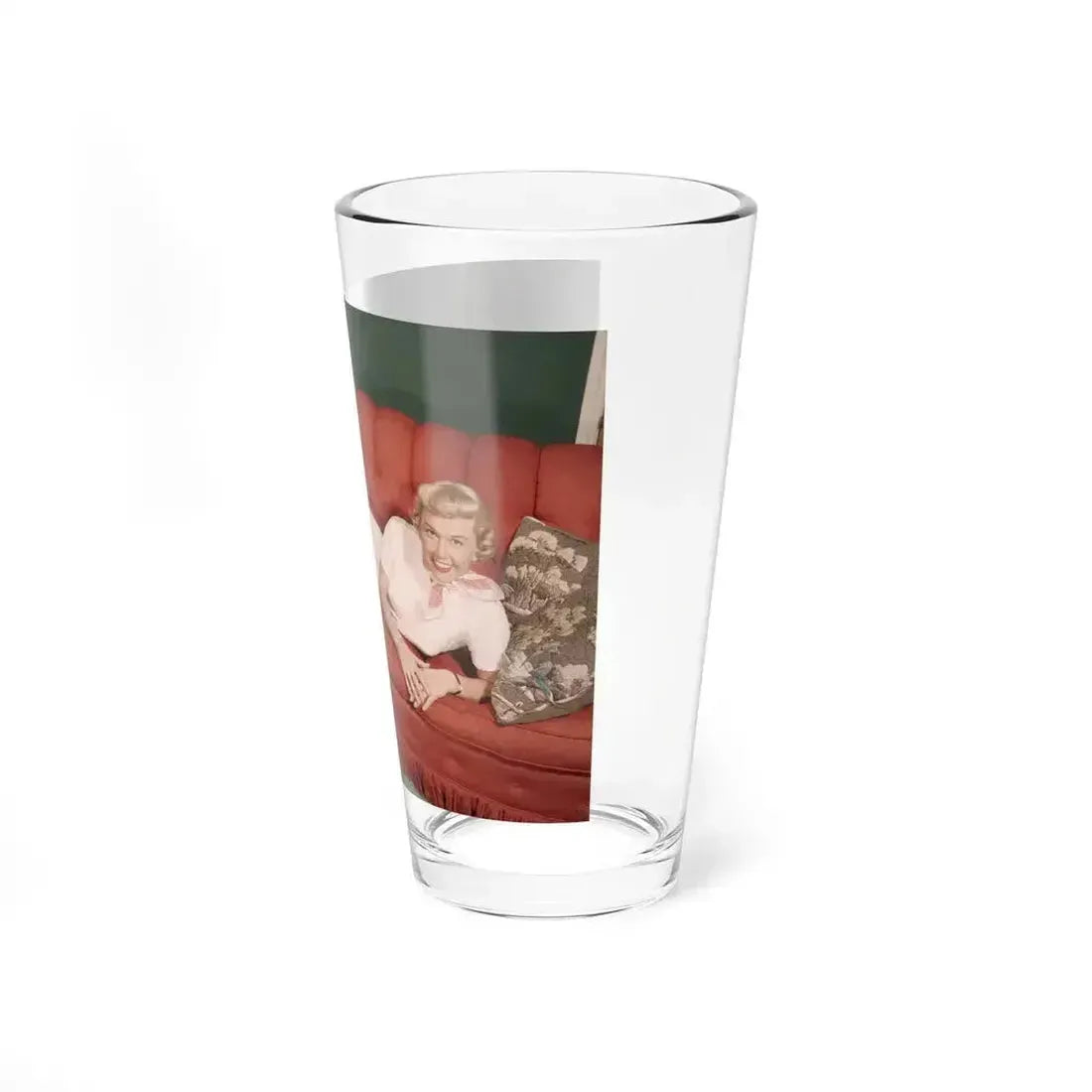 Doris Day #62 - Beautiful Feet & Red Painted Toes in White Thong Sandals (Vintage Female Icon) Pint Glass 16oz - Go Mug Yourself