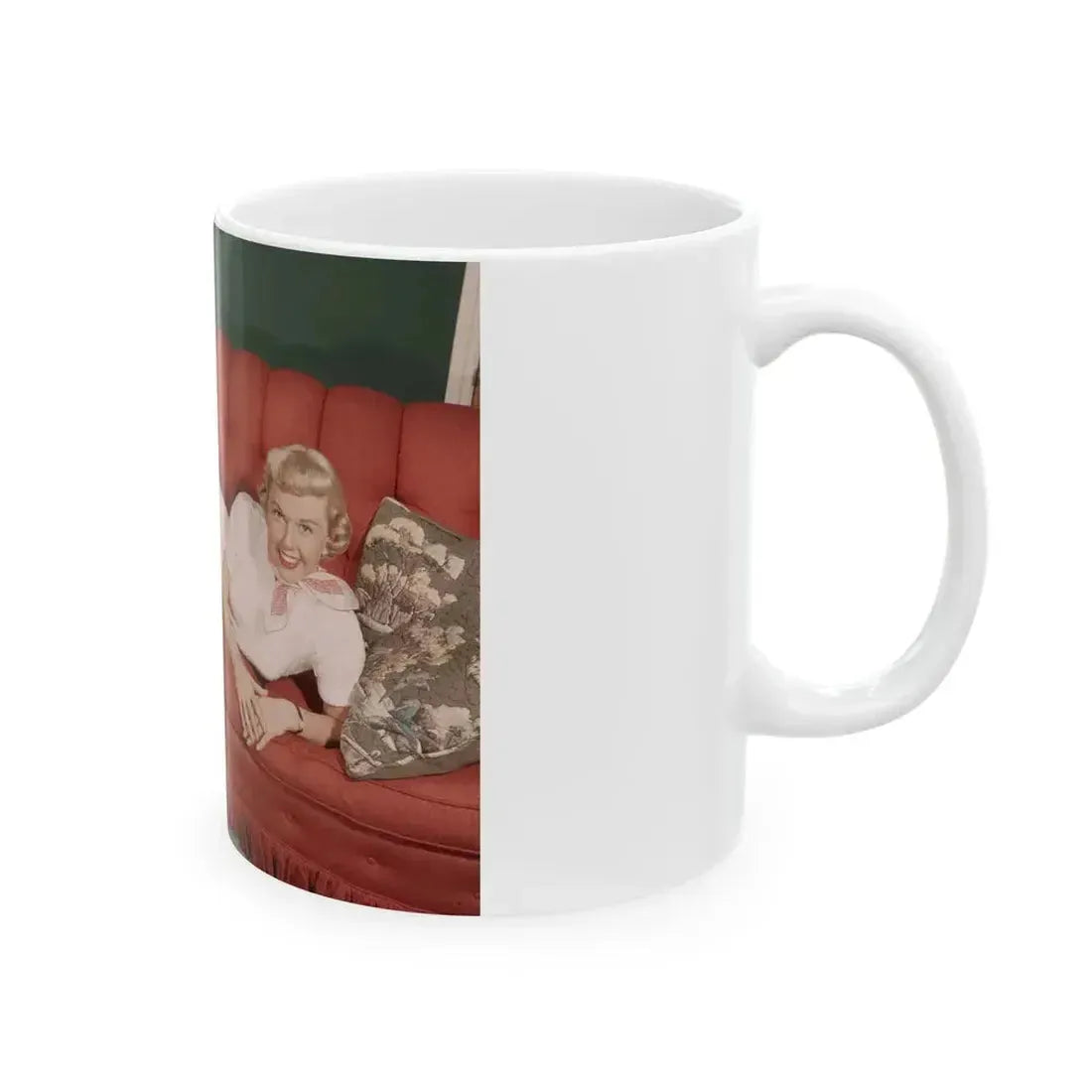 Doris Day #62 - Beautiful Feet & Red Painted Toes in White Thong Sandals (Vintage Female Icon) White Coffee Mug - Go Mug Yourself