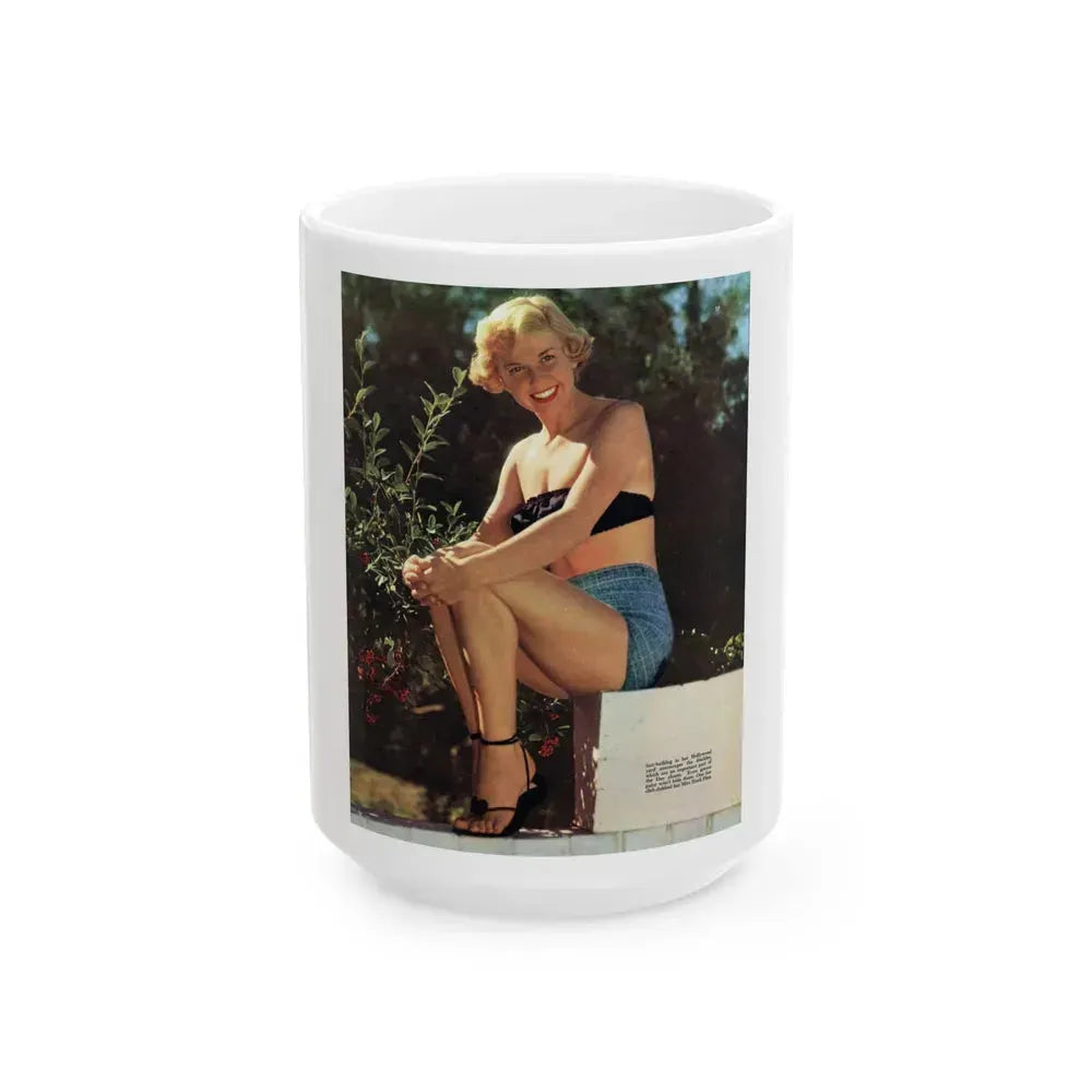 Doris Day #66 (Vintage Female Icon) White Coffee Mug 15oz - Go Mug Yourself