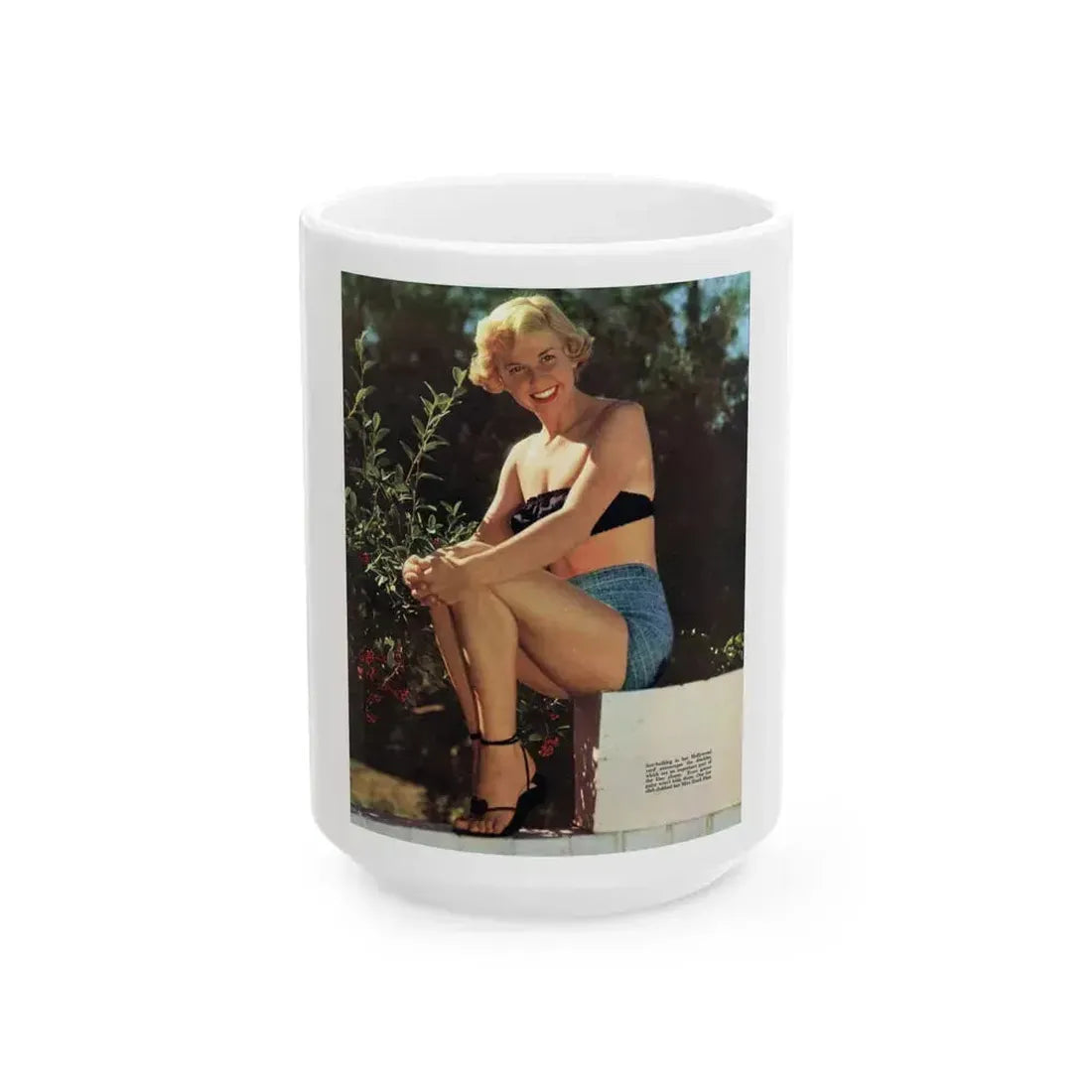 Doris Day #66 (Vintage Female Icon) White Coffee Mug 15oz - Go Mug Yourself