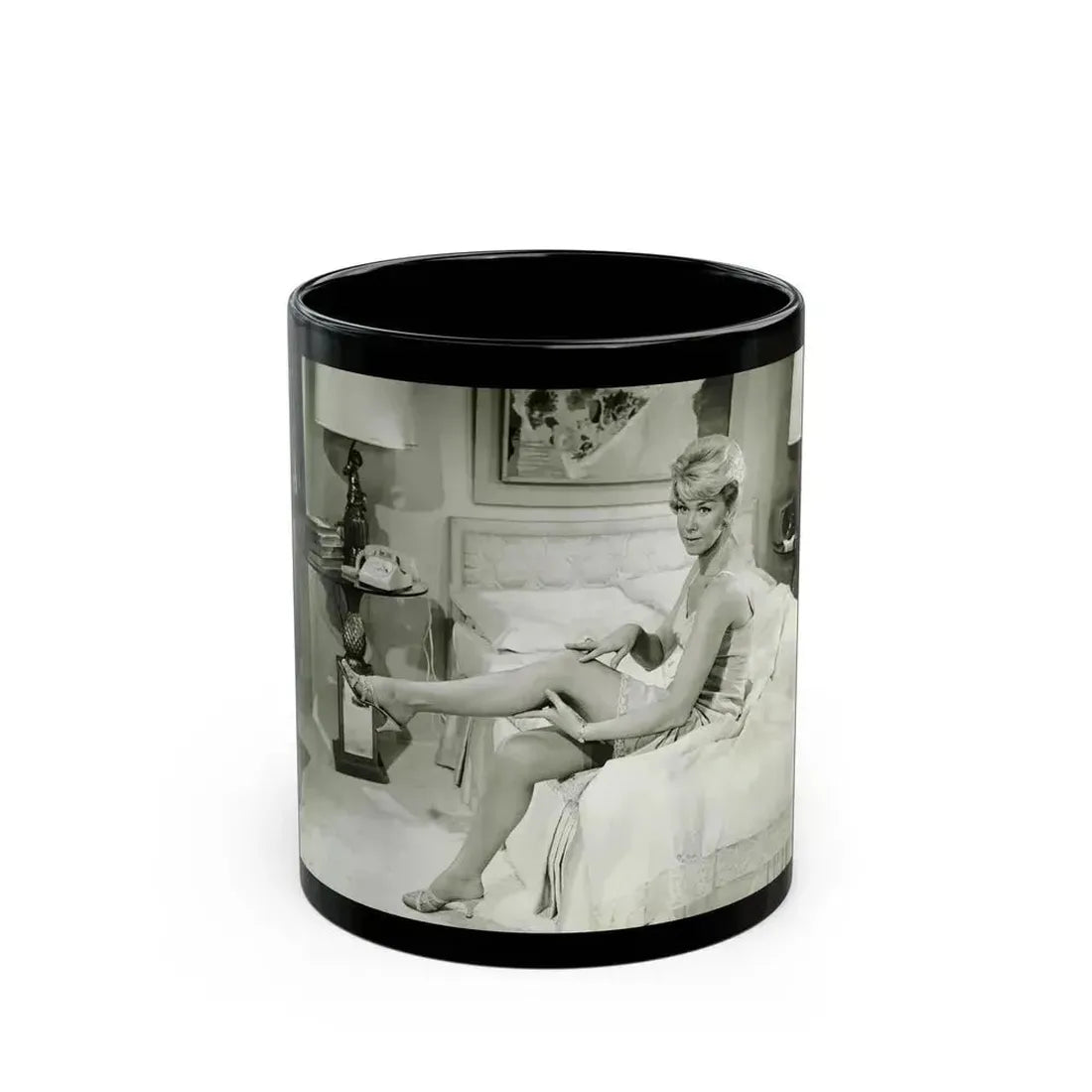 Doris Day #69 (Vintage Female Icon) Black Coffee Mug 11oz - Go Mug Yourself