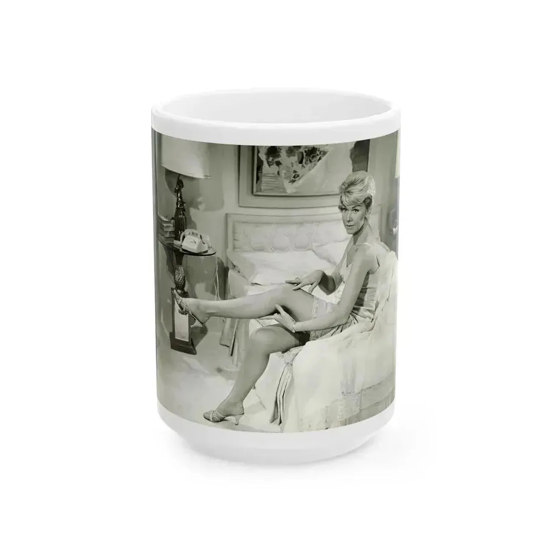 Doris Day #69 (Vintage Female Icon) White Coffee Mug 15oz - Go Mug Yourself
