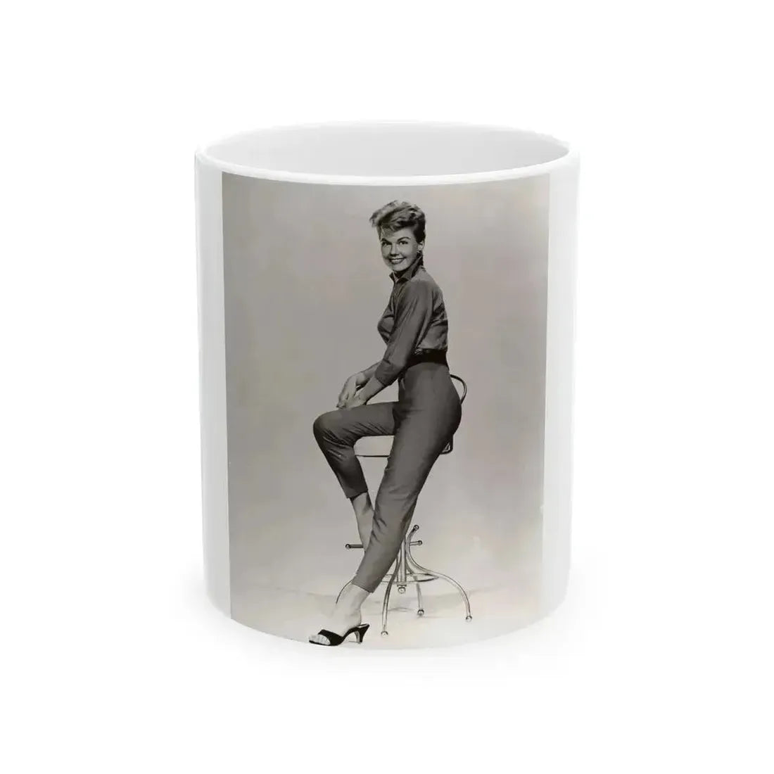 Doris Day #70 (Vintage Female Icon) White Coffee Mug 11oz - Go Mug Yourself