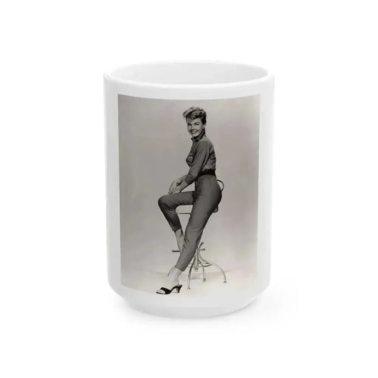 Doris Day #70 (Vintage Female Icon) White Coffee Mug 15oz - Go Mug Yourself