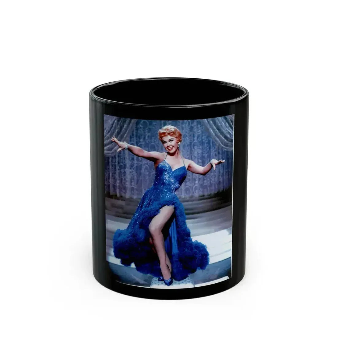 Doris Day #74 (Vintage Female Icon) Black Coffee Mug 11oz - Go Mug Yourself
