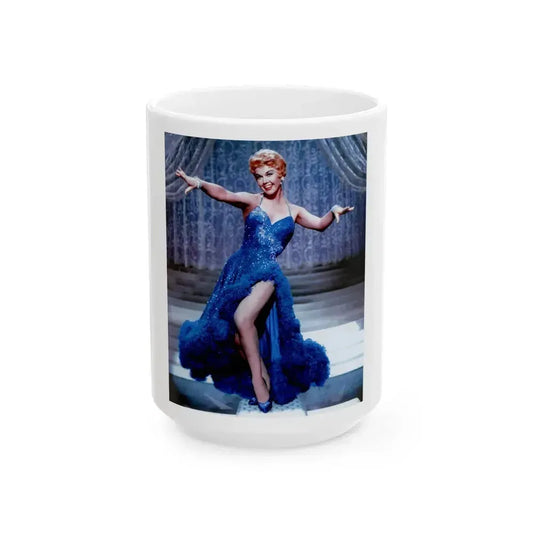 Doris Day #74 (Vintage Female Icon) White Coffee Mug 15oz - Go Mug Yourself