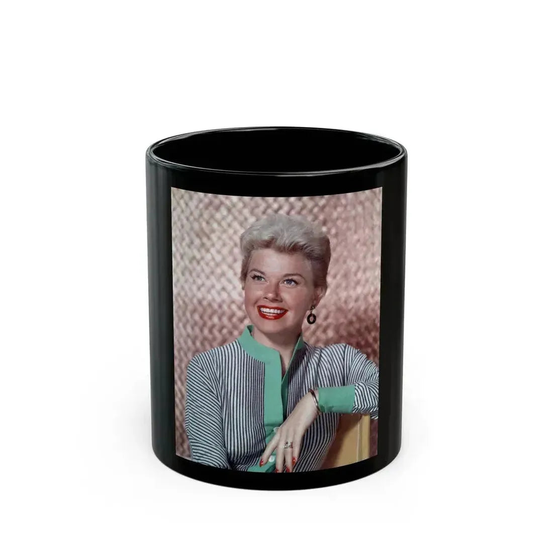 Doris Day #79 (Vintage Female Icon) Black Coffee Mug 11oz - Go Mug Yourself