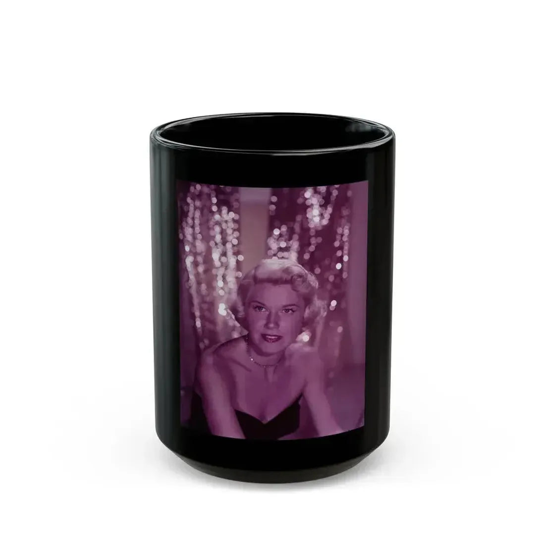 Doris Day #81 (Vintage Female Icon) Black Coffee Mug 15oz - Go Mug Yourself