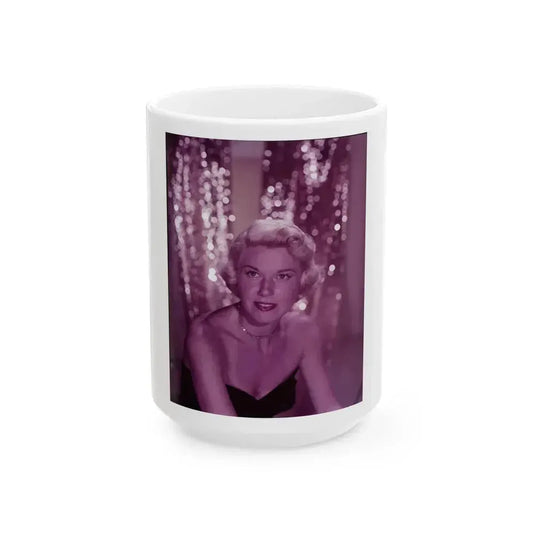 Doris Day #81 (Vintage Female Icon) White Coffee Mug 15oz - Go Mug Yourself
