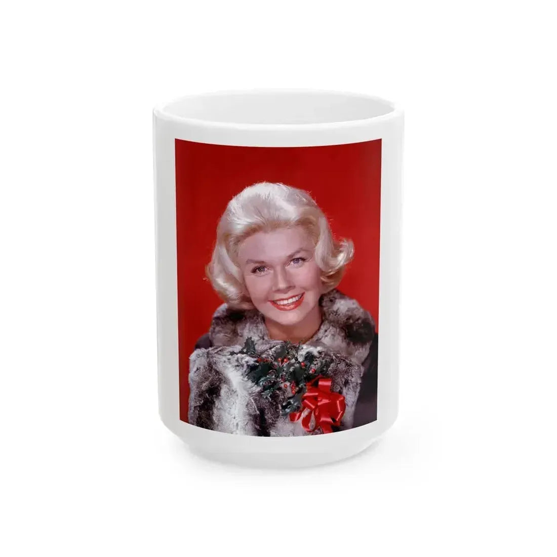 Doris Day #83 (Vintage Female Icon) White Coffee Mug 15oz - Go Mug Yourself