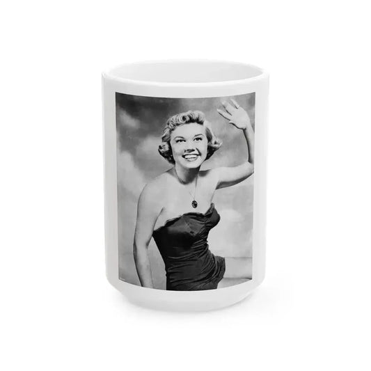 Doris Day #84 (Vintage Female Icon) White Coffee Mug 15oz - Go Mug Yourself