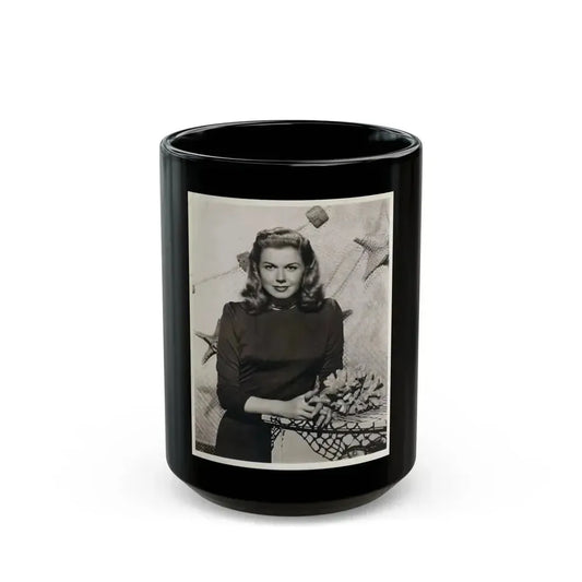 Doris Day #89 (Vintage Female Icon) Black Coffee Mug 15oz - Go Mug Yourself