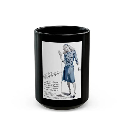 Doris Dodson ad, Calling All Girls, October 1944 - Black Coffee Mug 15oz - Go Mug Yourself
