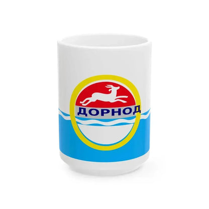 Dornod Aimag Flag (Mongolia) White Coffee Mug 15oz - Go Mug Yourself