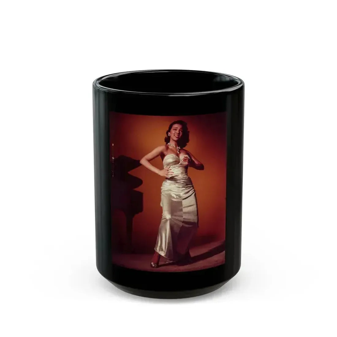 Dorothy Dandridge #04 (Vintage Female Icon) Black Coffee Mug 15oz - Go Mug Yourself