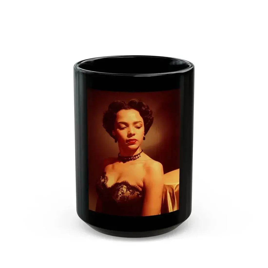 Dorothy Dandridge #09 (Vintage Female Icon) Black Coffee Mug 15oz - Go Mug Yourself