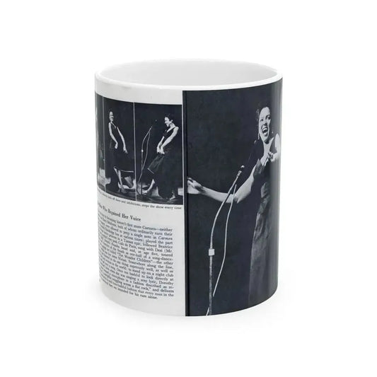 Dorothy Dandridge #100 - Pages 7 & 8 of 8 Featuring, Dorothy with, 2 B&W Photos & Article ending from Pageant Digest Mag. June '55 (Vintage Female Icon) White Coffee Mug 11oz - Go Mug Yourself