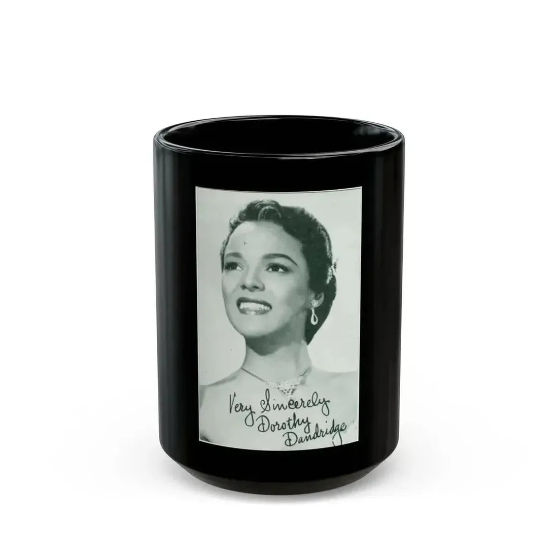 Dorothy Dandridge #83 (Vintage Female Icon) Black Coffee Mug 15oz - Go Mug Yourself