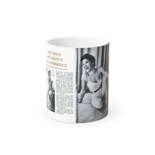 Dorothy Dandridge #97 - Pages 1 & 2 of 8 Featuring, Dorothy with, 2 B&W Photos & Article from Pageant Digest Mag. June '55 (Vintage Female Icon) Color Changing Mug 11oz 11oz - Go Mug Yourself