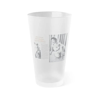 Dorothy Dandridge #97 - Pages 1 & 2 of 8 Featuring, Dorothy with, 2 B&W Photos & Article from Pageant Digest Mag. June '55 (Vintage Female Icon) Frosted Pint Glass 16oz 16oz Frosted - Go Mug Yourself