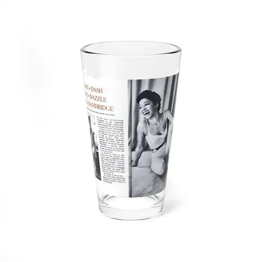Dorothy Dandridge #97 - Pages 1 & 2 of 8 Featuring, Dorothy with, 2 B&W Photos & Article from Pageant Digest Mag. June '55 (Vintage Female Icon) Pint Glass 16oz 16oz - Go Mug Yourself