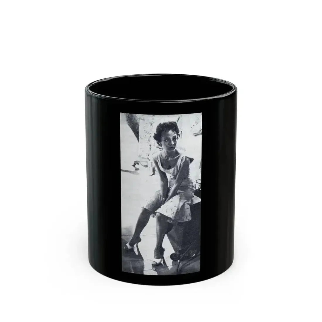 Dorothy Dandridge #97 - Photo on Page 94 cropped from Pageant Digest Mag. June '55 (Vintage Female Icon) Black Coffee Mug 11oz - Go Mug Yourself