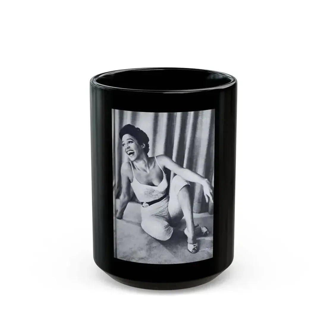 Dorothy Dandridge #97 - Photo on Page 95 cropped from Pageant Digest Mag. June '55 (Vintage Female Icon) Black Coffee Mug 15oz - Go Mug Yourself