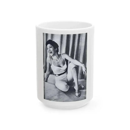 Dorothy Dandridge #97 - Photo on Page 95 cropped from Pageant Digest Mag. June '55 (Vintage Female Icon) White Coffee Mug 15oz - Go Mug Yourself